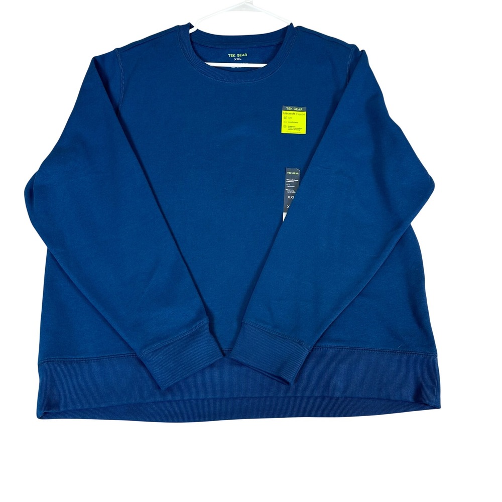 Tek Gear Mens Ultrasoft Fleece Crewneck Sweatshirt Navy Blue XXL New